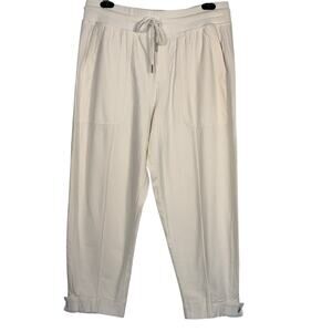 Athleta Farallon Weekender Pant Medium Cream Cropped Drawstring Casual Lounge